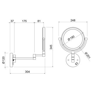 Зеркало с подсветкой Timo Saona 13376/03 чёрный матовый